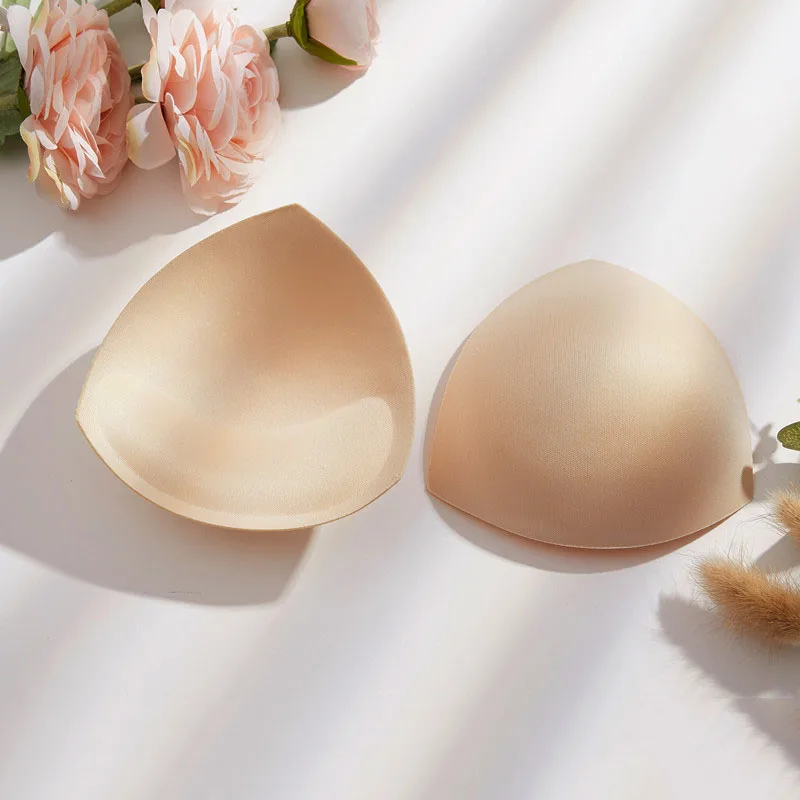 1 Pair Women Intimates Accessories Triangle Sponge Swimsuit Breast Push Up Padding Bra Foam Insert Cotton Chest Enhancers Bra Pads Inserts Bra Insert Pads