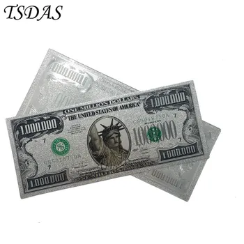 

24k Gold Banknotes USA 1 Million Dollar Foil Bills Collections Currency Silver Fake Money Home Decor Bank Notes