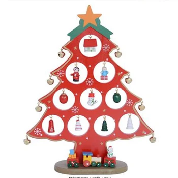 

Hot Sale Christmas Decor Wooden Mini Christmas Tree Christmas Decorations for Home 26cm