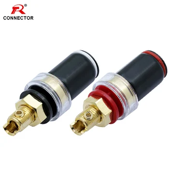

25Pairs Music Enthusiast Binding Post Speaker terminal 50mm, Pure copper gold-plated terminal, Power amplifier audio terminal