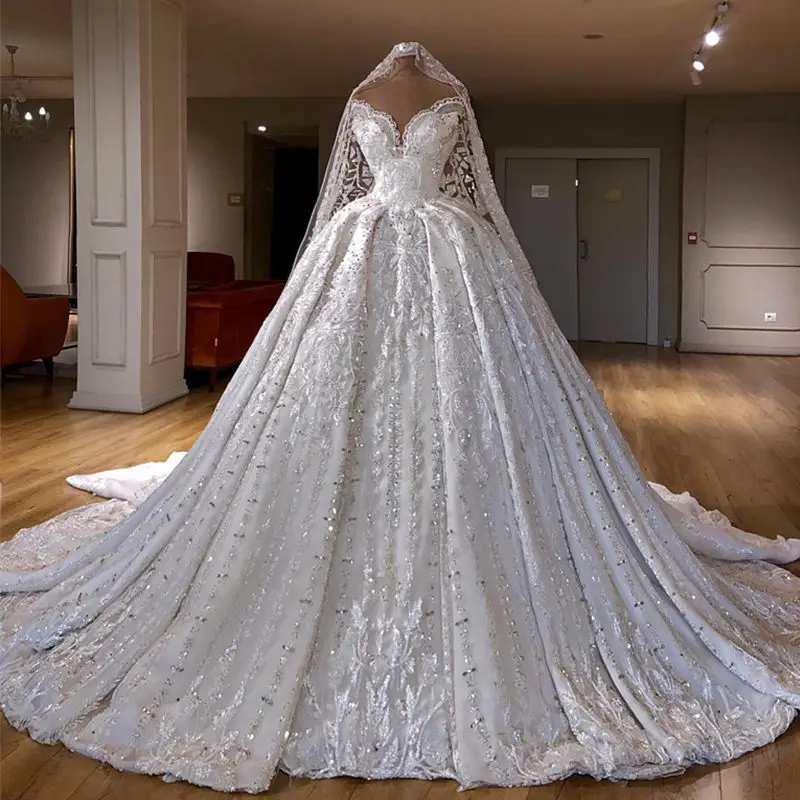 Vestidos De Novia роскошное свадебное платье трапециевидной формы с бисером милое кружевное свадебное платье с аппликацией изготовленное на заказ свадебное платье ручной работы