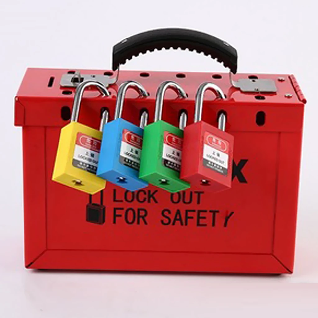 LOTO Box for Lockout Tagout Lock Devices Storage Case up to 12 Padlocks