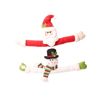 

2 Pcs Christmas Curtain Buckles Tieback Santa Snowman Curtain Tiebacks Holdback Fastener Buckle Clamp Window Decorations Wine Bo