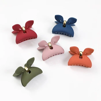 

Rabbit Ears Plastic Hair Clips For Girls Candy Color Scrub Hair Claws Sweet Hair Clamp Barrettes Hair Accessories New Arrival