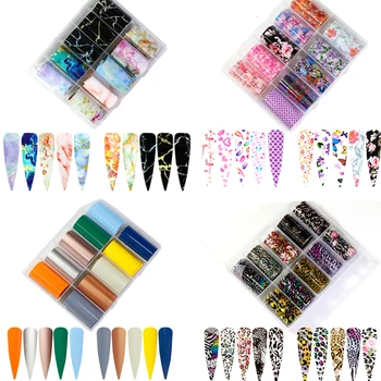 

Nail art foil 10 sets of Colorful stickers nail transfer foil Popular butterfly Pattern Nail Wraps Transfer Decals Sticker NZ32