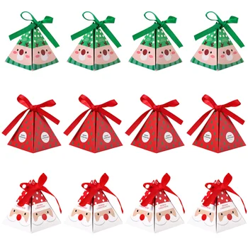

45 Pcs Triangle Candy Box Candy Box Treats Box Candy Wrapping Box Xmas Candy Box for Wedding Party Xmas Birthday