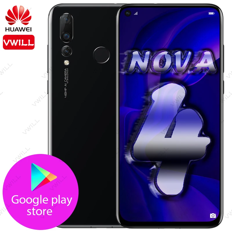 HUAWEI Nova 4 мобильный телефон 6 ''Kirin 970 Восьмиядерный Android 9 0 сканер отпечатков
