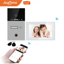 Système d'interphone vidéo WiFi IP Tuya Smart App, clavier de Code de déverrouillage à distance + carte rfi + contrôle d'accès à la maison par empreinte digitale, nouveau