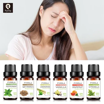 

Pyrrla 10ML Pure Essential Oils Eliminate sleepiness Humidifier Aroma Lamp Tangerine Ginger Rosemary Vanilla Myrrh Massage Oil