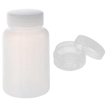 

1 Pcs Laboratory Chemical Storage Case White Plastic Widemouth Bottle 100ML & 50 Pcs Empty Containers for Cosmetics