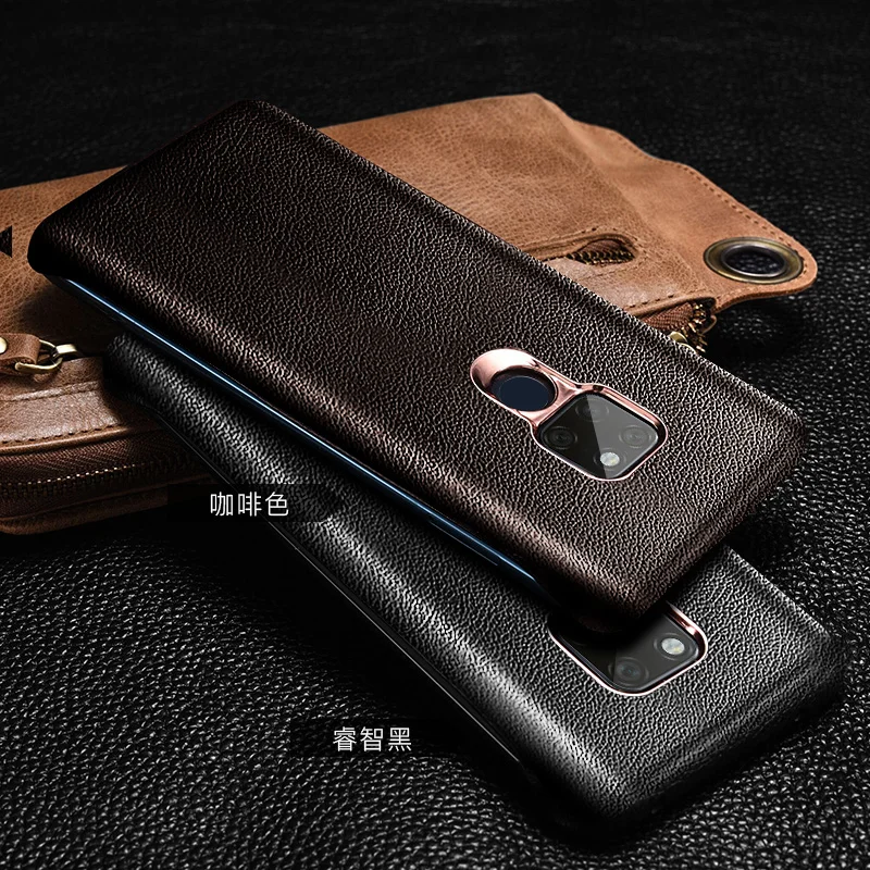 Безрамный чехол для телефона Huawei Mate 20 Mate20 Pro полностью зернистый кожаный деловой