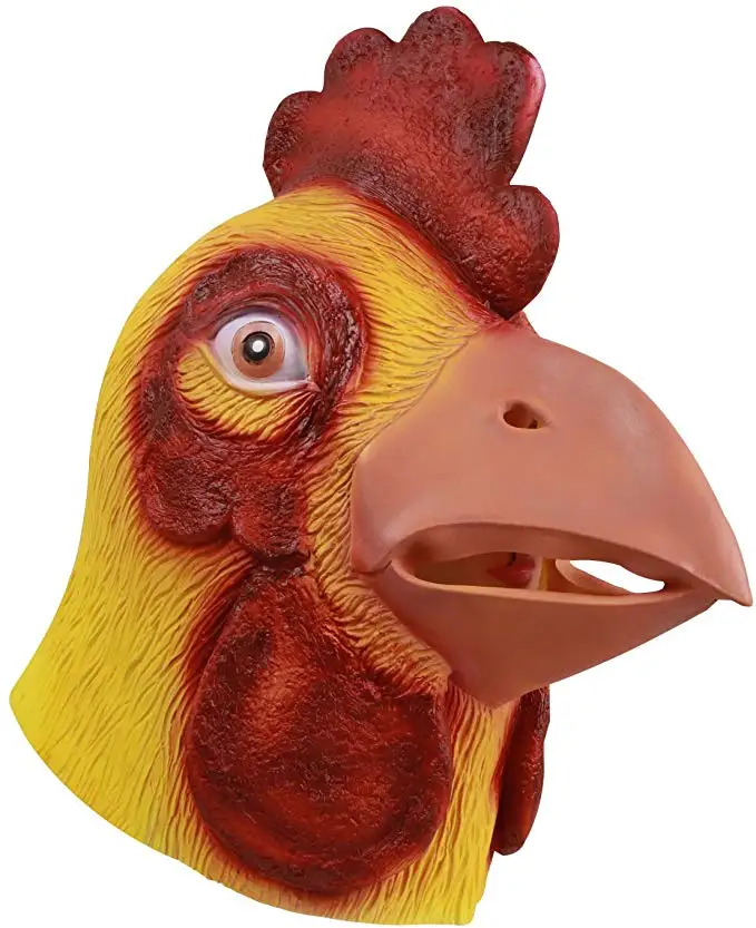 Molezu/Маска курица на Хэллоуин; Новинка; вечерние костюмы из латекса; маска в виде головы животного; петух; реквизит для косплея