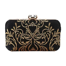 Атласная прямоугольная жесткая наружная коробка сумка черная элегантная сумка-клатч с цепочкой модные вечерние сумки на плечо женский кошелек с вышевкой