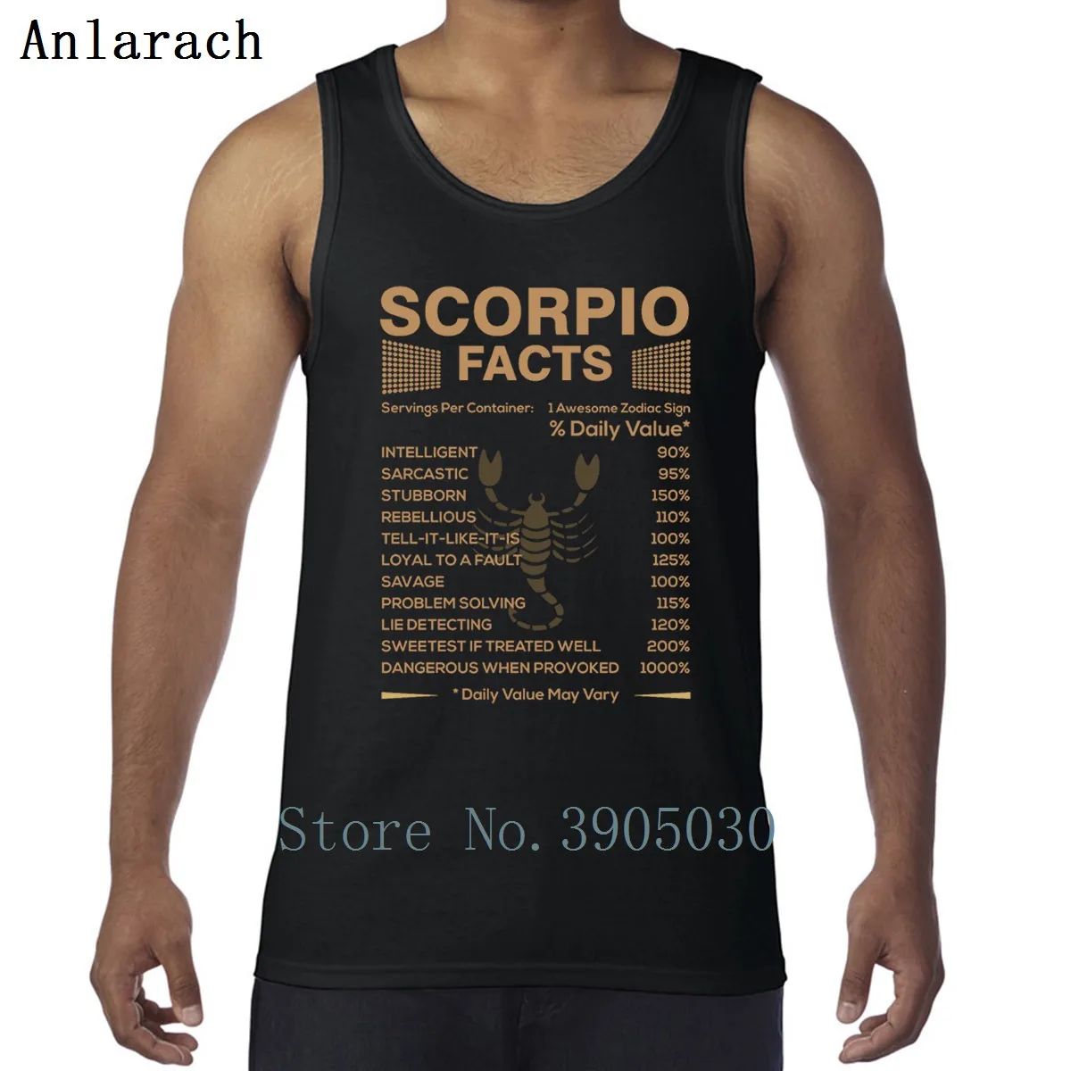 

Scorpio Facts Vest Basic Free Shipping Funky Trend Tank Tops For Men Undershirt Character Round Neck Anlarach Summer Style