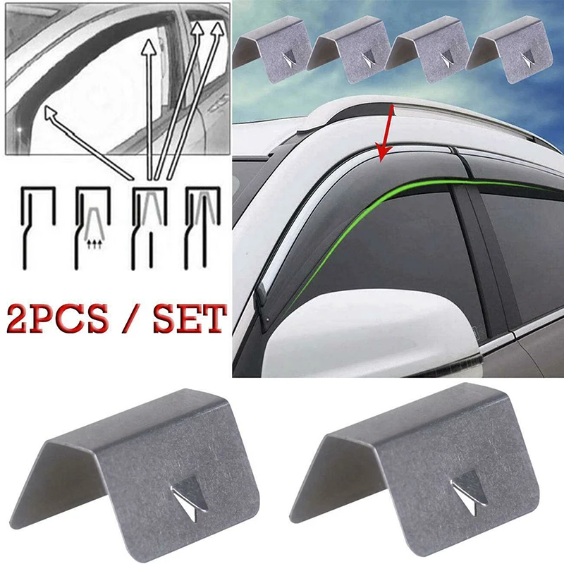 

2 PCS For Wind / Rain Deflector Car Channel Metal Retaining Clips For Heko G3 Clip