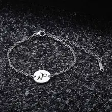 12 Constellation Zodiac Charm Bracelet for Women Female Stainless Steel High Polish Charms Bracelets