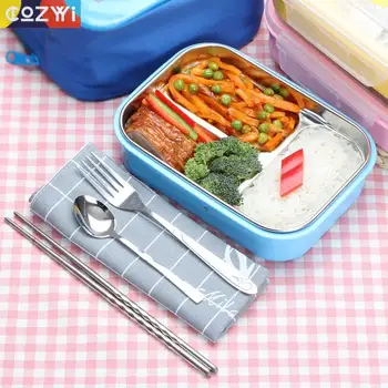 

Creative Student Lunchbox 2/3 Compartments Portable Bento Box Easy Cleanning Anti-scald Safety Lunch Boxes