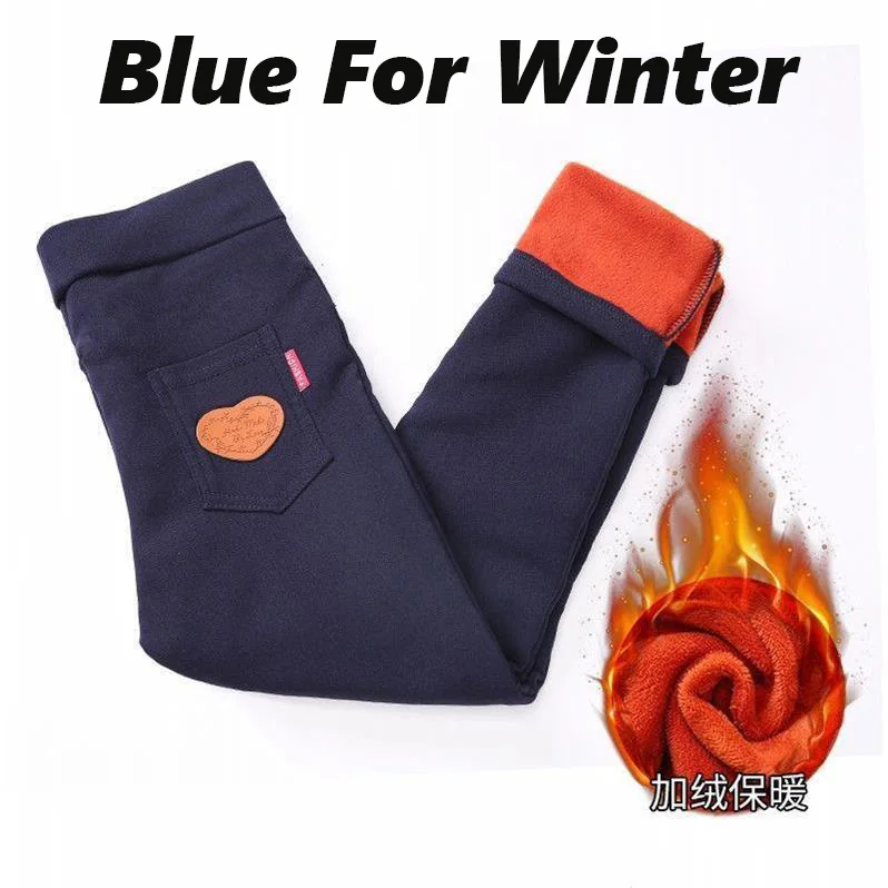 Blue For Winter Liakhouskaya/Новинка года; Модные узкие брюки высокого качества для девочек; сезон весна-осень; детские брюки ярких цветов; детские леггинсы - Цвет: Blue For Winter