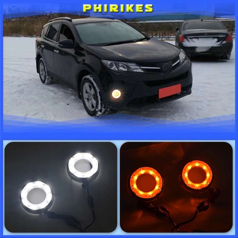 Светодиодные дневные ходовые огни с отверстием для противотуманной фары Toyota RAV4