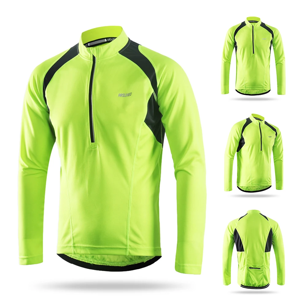 Lightweight Men's Long Sleeve Cycling Jersey Men Downhill Jersey Breathable Quick Dry Bike Riding Shirt