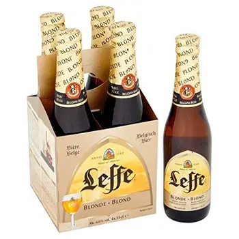 

Botellas de cerveza Leffe Blonde belga 4 x 330 ml