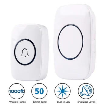 

110DB Wireless Doorbell Waterproof 300M Remote EU AU UK US Plug home Door Bell battery 1 button 1 2 3 4 receiver