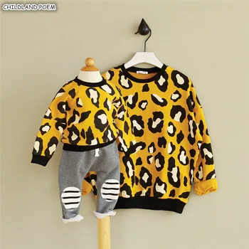

Family Matching Clothes Autumn Leopard Mother And Daughter Clothes Family Look Mom Daughter Father Son Sweatshirt Outfits Tops