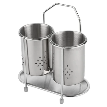 

304 Stainless Steel Chopstick Holder Chopstick Cage Punch-Free Tableware Cutlery Straw Storage Box Drain Rack