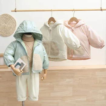 

New Toddler Boys Girls Anti-fouling Hooded Down Jacket White Duck Coat Baby Kids Children Winter Warm Solid Outerwear Clothing