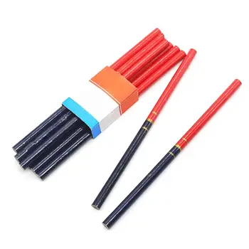 

New 10Pcs/Set Blue And Red Wire Round Carpenters Pencils For Woodworking Core Marker