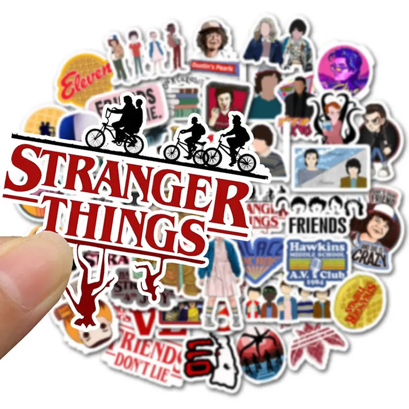 10 30 50pcs Stranger Things Laptop Stickers Waterproof PVC Skateboard Suitcase Snowboard Motorcycle Guitar Sticker Classic