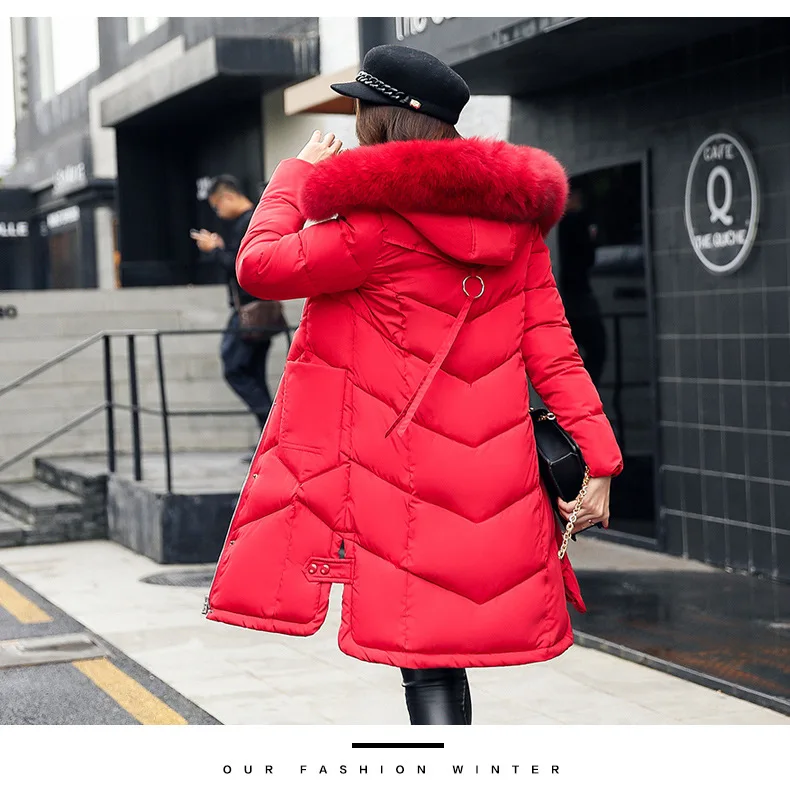 

Women Parka Winter Coats Long Cotton Casual Fur Hooded Jackets Women Thick Warm Winter Parkas Female Overcoat Coat