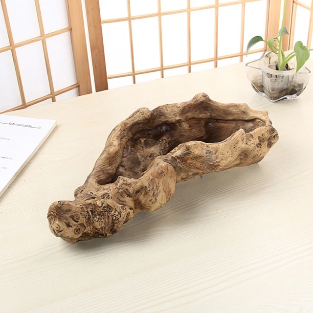 Gyanta Fa Tuskás Ültetvényes Mesterséges Driftwood Szobor Zamatos Virág Edény - Image 3
