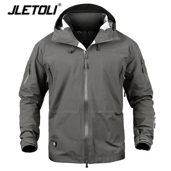 

JLETOLI Waterproof Jacket Windbreaker Winter Outdoor Hiking Jacket Men Women Coat Windproof Hard Shell Jacket Tactics Clothes