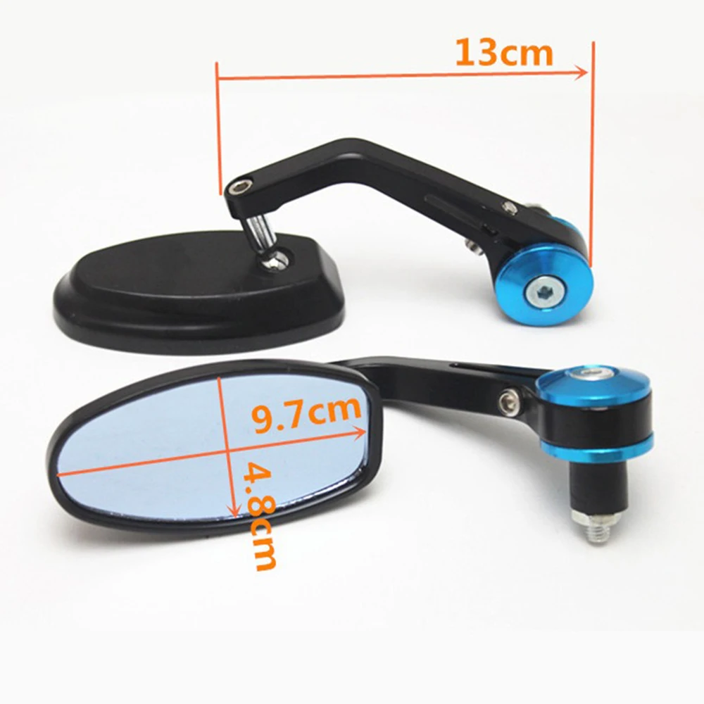motorcycle rearview mirror refitting reversing oval rearview mirror 22mm diameter all aluminum reflective rearview mirror
