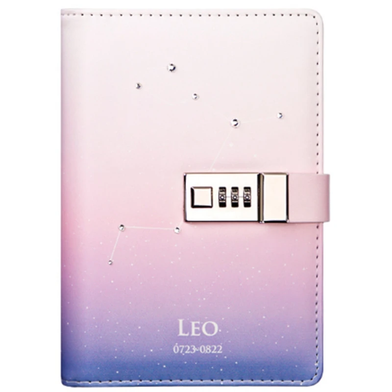 

Creative Notebook Constellation Handbook Diary Diamond Decoration Diy Travel Planner Journal Student Girl Code Lock Notebooks Of