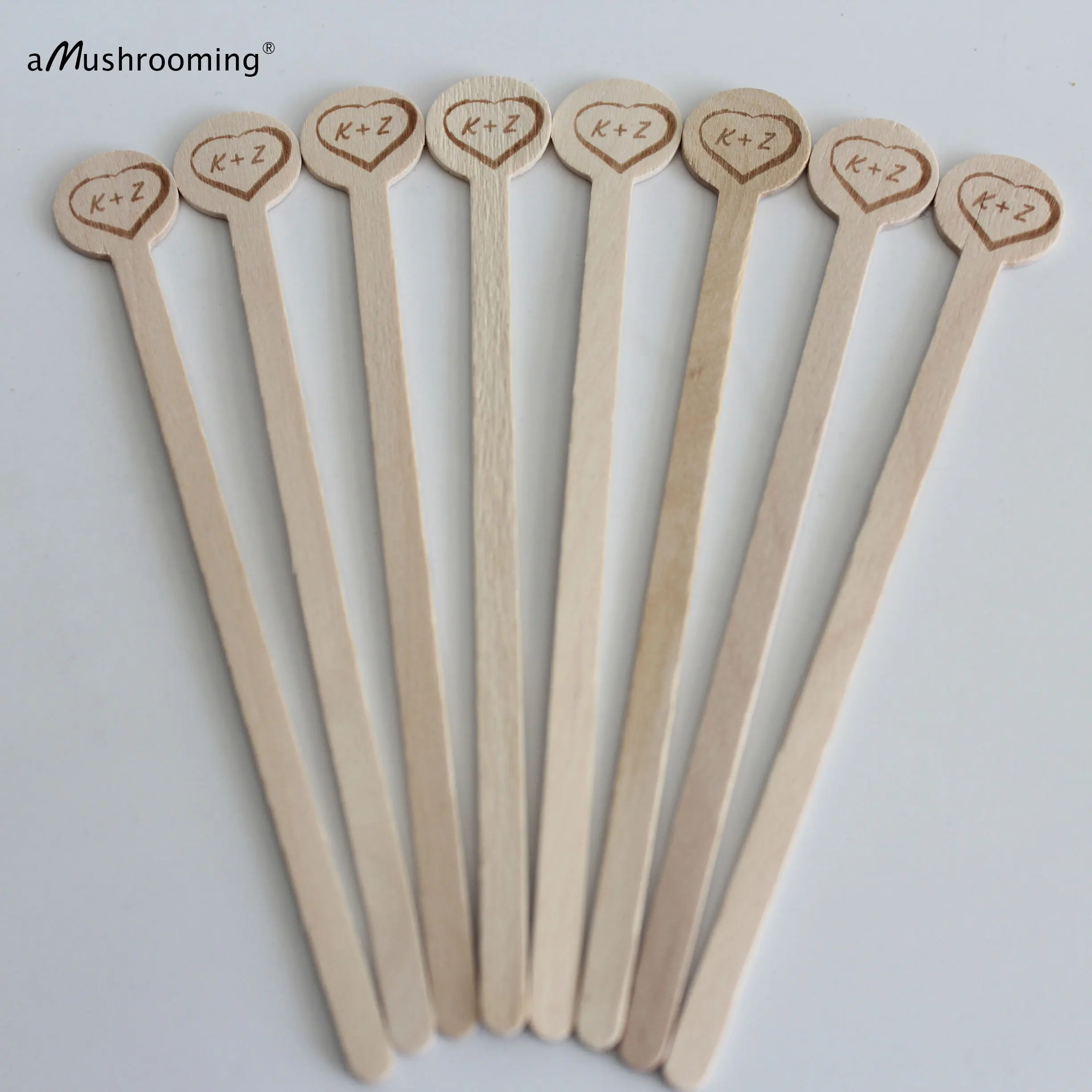 Personalized Round Stir Sticks, Wooden, Set of 50 Coffee Stirs