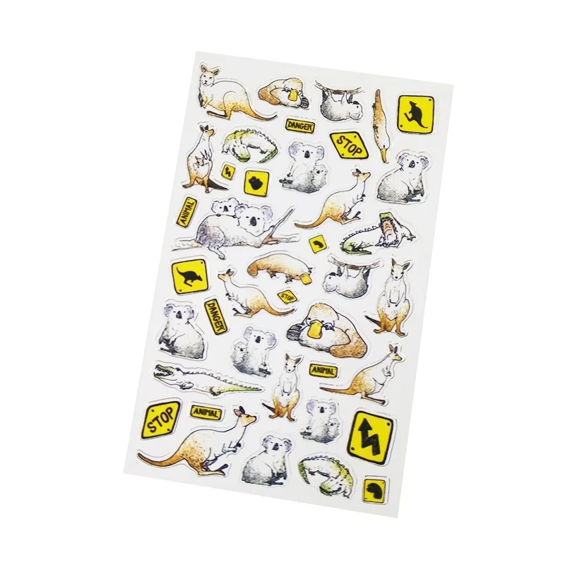 1 pack/pack стикер Supreme кенгуру коала липкий Животные Скрапбукинг Kawaii вознаграждение для детей Детские игрушки Стикеры s
