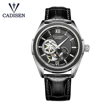 

CADISEN Automatic Watch MIYOTA 82S7 Movt Mechanical Wristwatches Luxury Leather Waterproof Skeleton Tourbillon Men's Watches