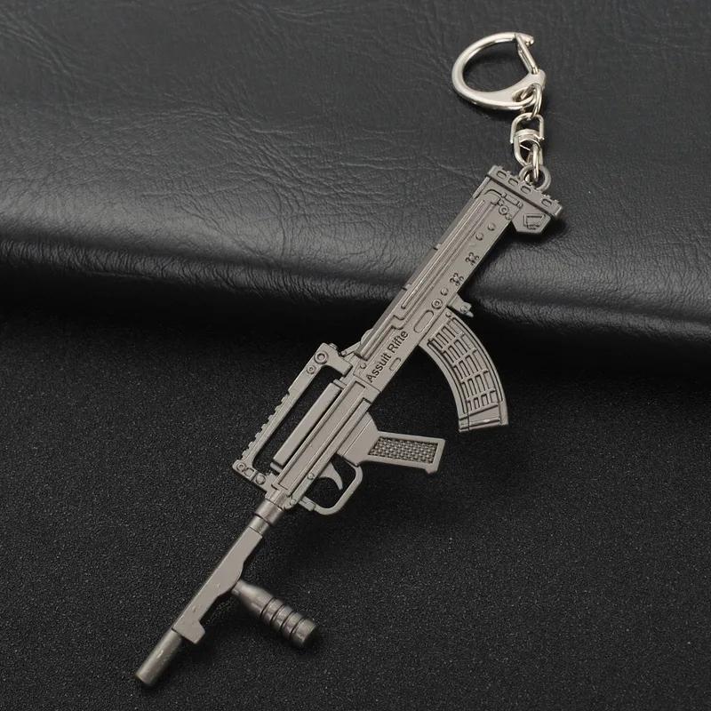Новое пубг брелок оружие, винтовка АКМ фигурный брелок AK 47 игрушки брелоки в виде оружия брелок для ключей sleutelhanger брелок - Цвет: Застекленный