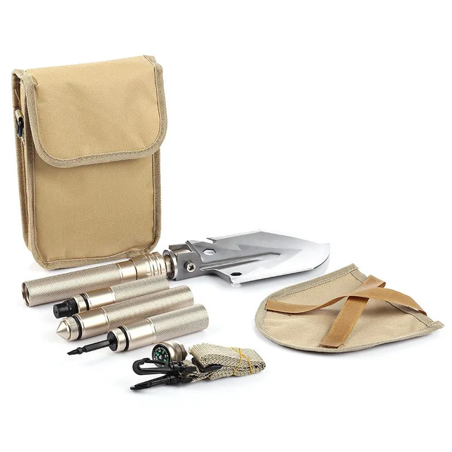  Multi-function Military Portable Camping Folding Shovel Survival Spade Trowel Dibble Pick Emergency