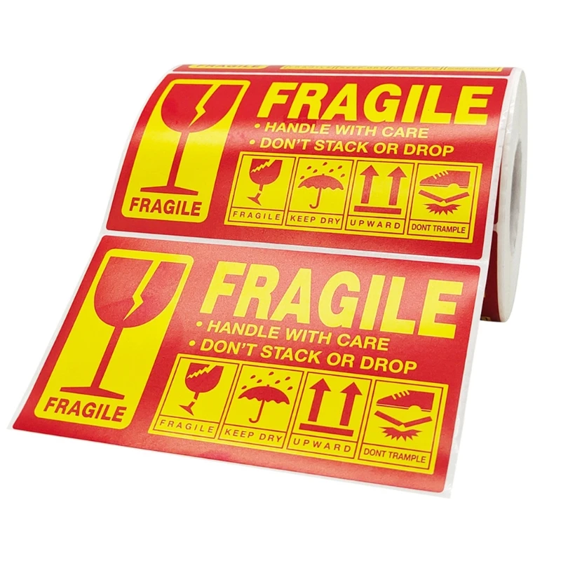 Fragile Stickers Warning Label Sticker Handle With Care Don't Stack or Drop Sticker Shipping Label for Goods 500pcs fragile stickers safety stickers self adhesive stickers adhesive stickers