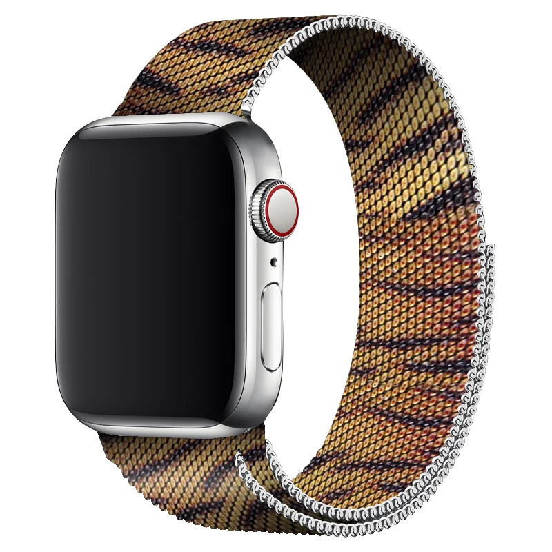

Yellow Texture Design Milanese Loop Band 40mm 44mm For Iwatch Series 4 Stainless Steel Bracelet Metal Strap 38mm 42 For apple