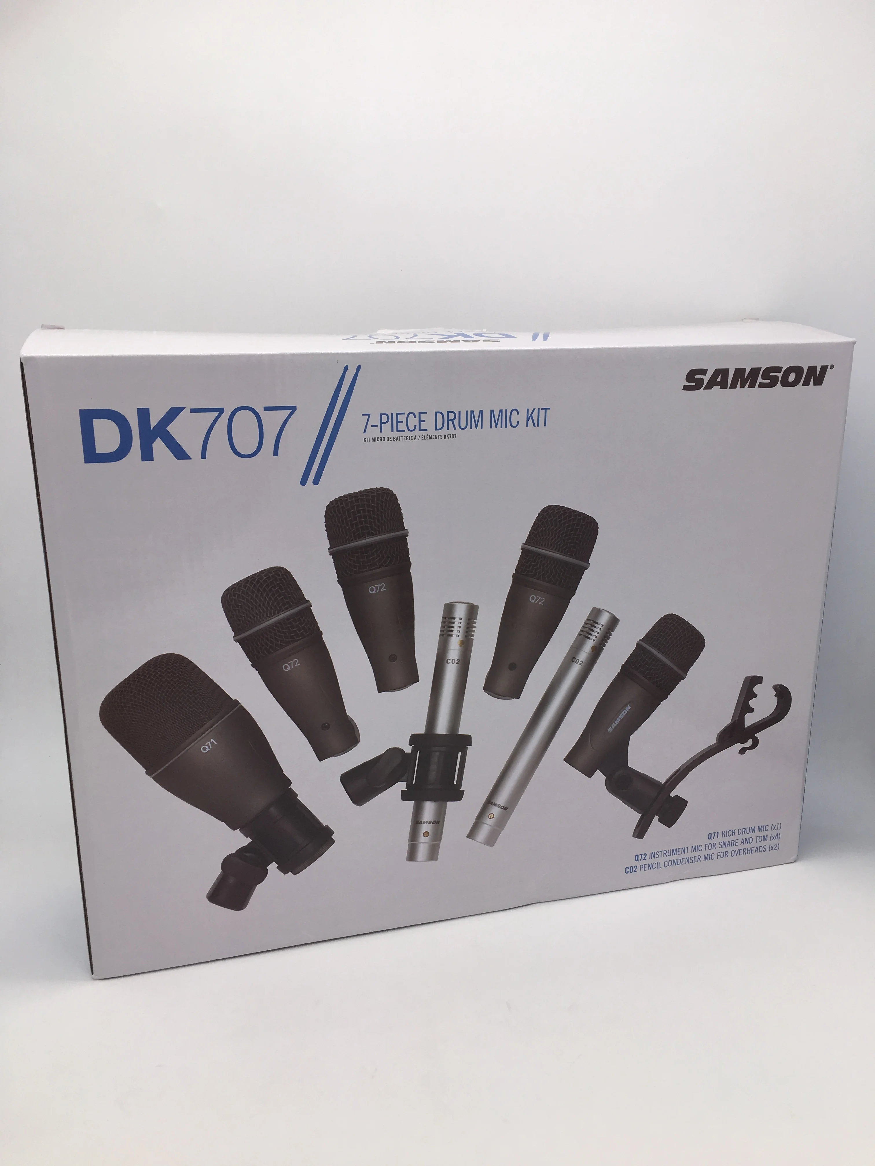 SAMSON DK707 7 шт барабанный микрофон комплект барабанный микрофон набор инструмент Запись конденсаторный микрофон включает Q71, Q72 и C02 микрофоны