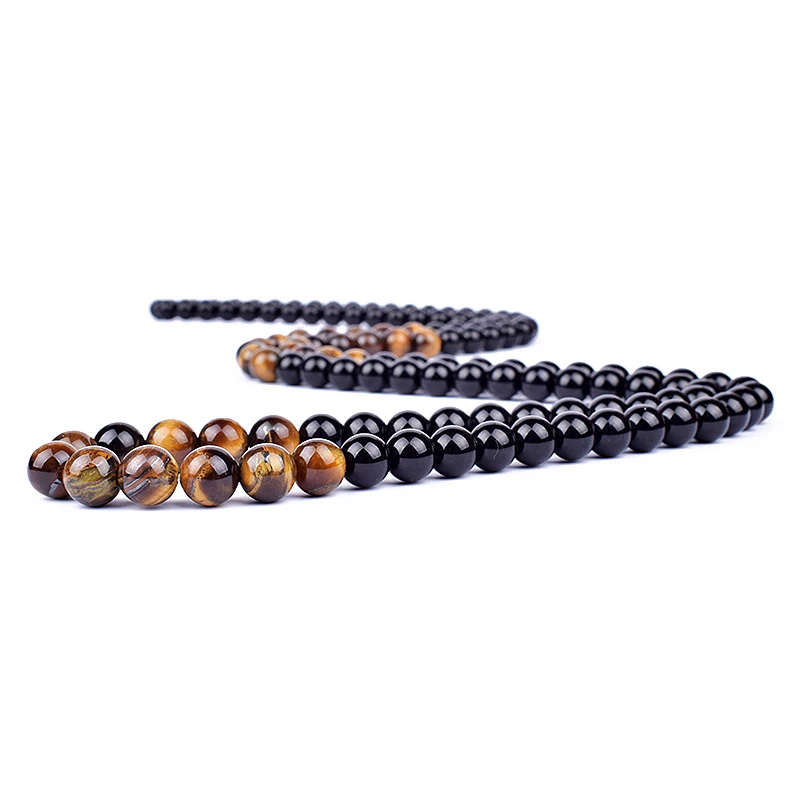 Hematite Obsidian Tiger Eye Beads Necklaces Triple Protection Necklaces - Image 5
