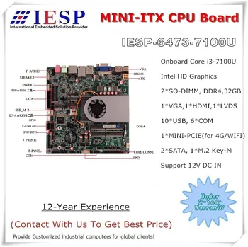 شراء الأساسية I3-7100U MINI-ITX جزءا لا يتجزأ من وحدة المعالجة المركزية المجلس ، 6 * RS232 ، 9 * USB ، VGA ، HDMI ، LVDS ، 1 * M.2 E مفتاح ، 1 * M.2 M مفتاح ، اللوحة الأم الصناعية