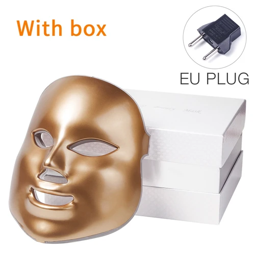 EU Plug with box Foreverlily светодиодный маска для лица 7 цветов светильник Фотон подтяните поры кожи омоложение против акне и морщин терапия салон красоты - Цвет: EU Plug with box