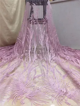 

Beautiful Pink Wedding/Party Lady Dress Material French Net Lace Fabric For Dress PAN13(5Yards/Lot)