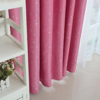 

Shiny Stars Children Curtains For Kids Boy Girl Bedroom Living Room Blackout Cortinas Custom Made Drapes(Pink)