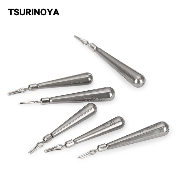 TSURINOYA Tungsten Steel Sinker Deep Water Jig Head Skinny Drop